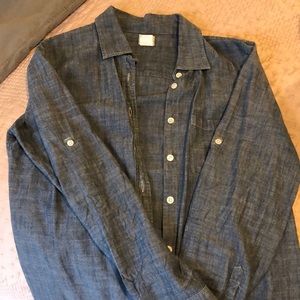 JCrew button down shirt. Blue jean color